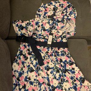 BCBG MaxAzria One shoulder ruffle romper